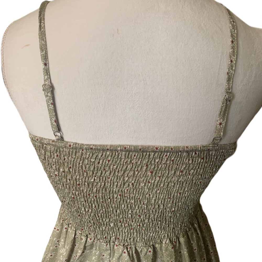 Romwe Sage Green Floral Dress - Picture 4 of 6